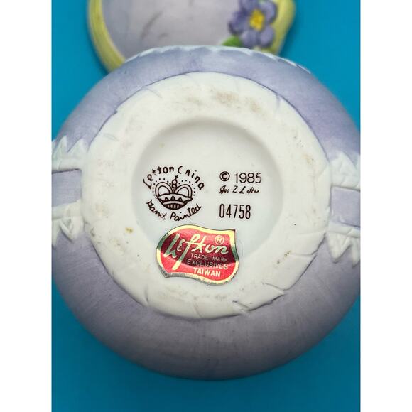 Vintage Lefton China Hand painted Purple Egg 1985 - Picture 3 of 4